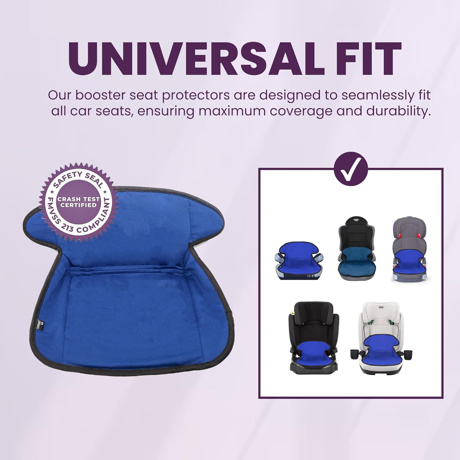 Booster Seat Protector, No Buckle Hole - Navy Lynmark