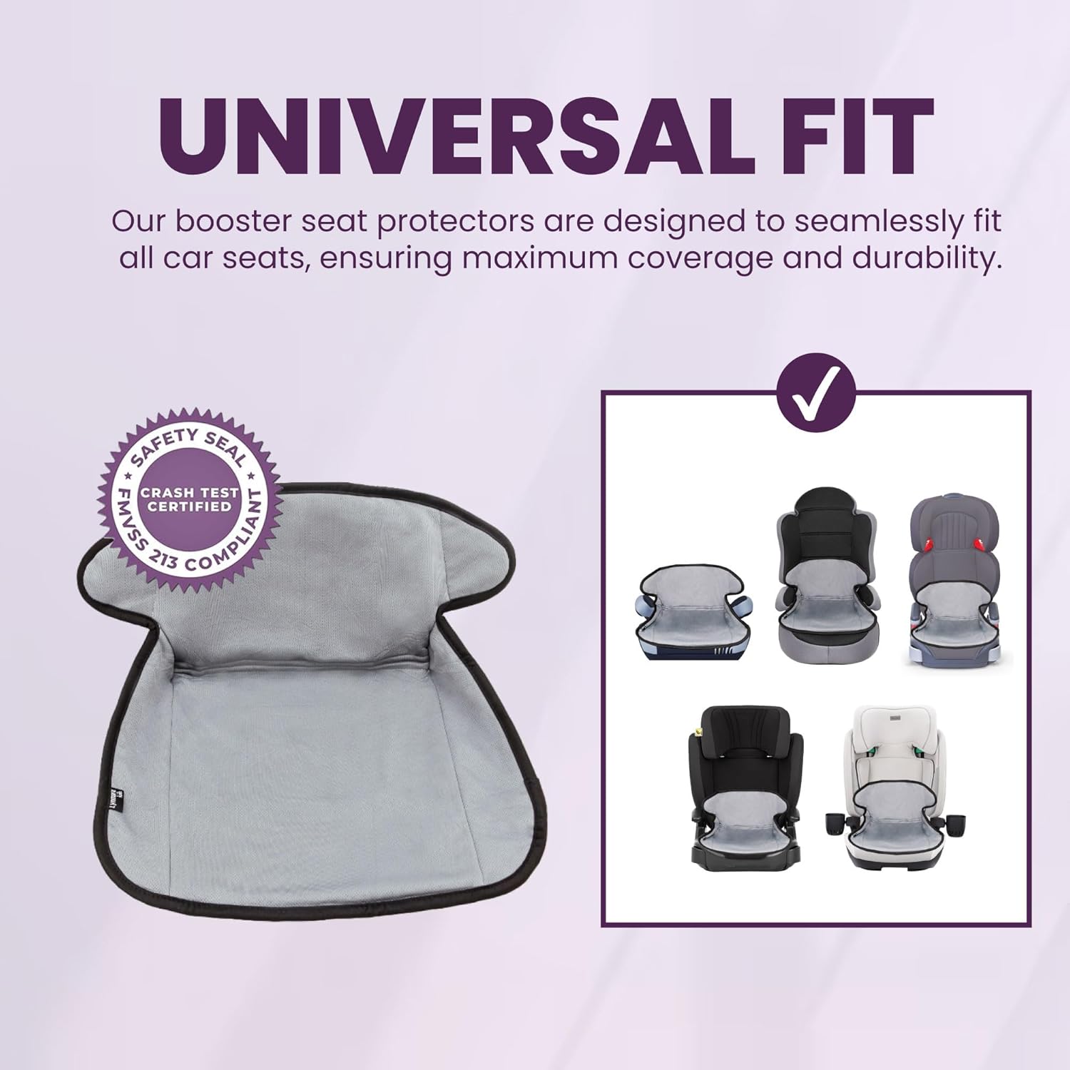 Booster Seat Protector, No Buckle Hole - Grey Lynmark