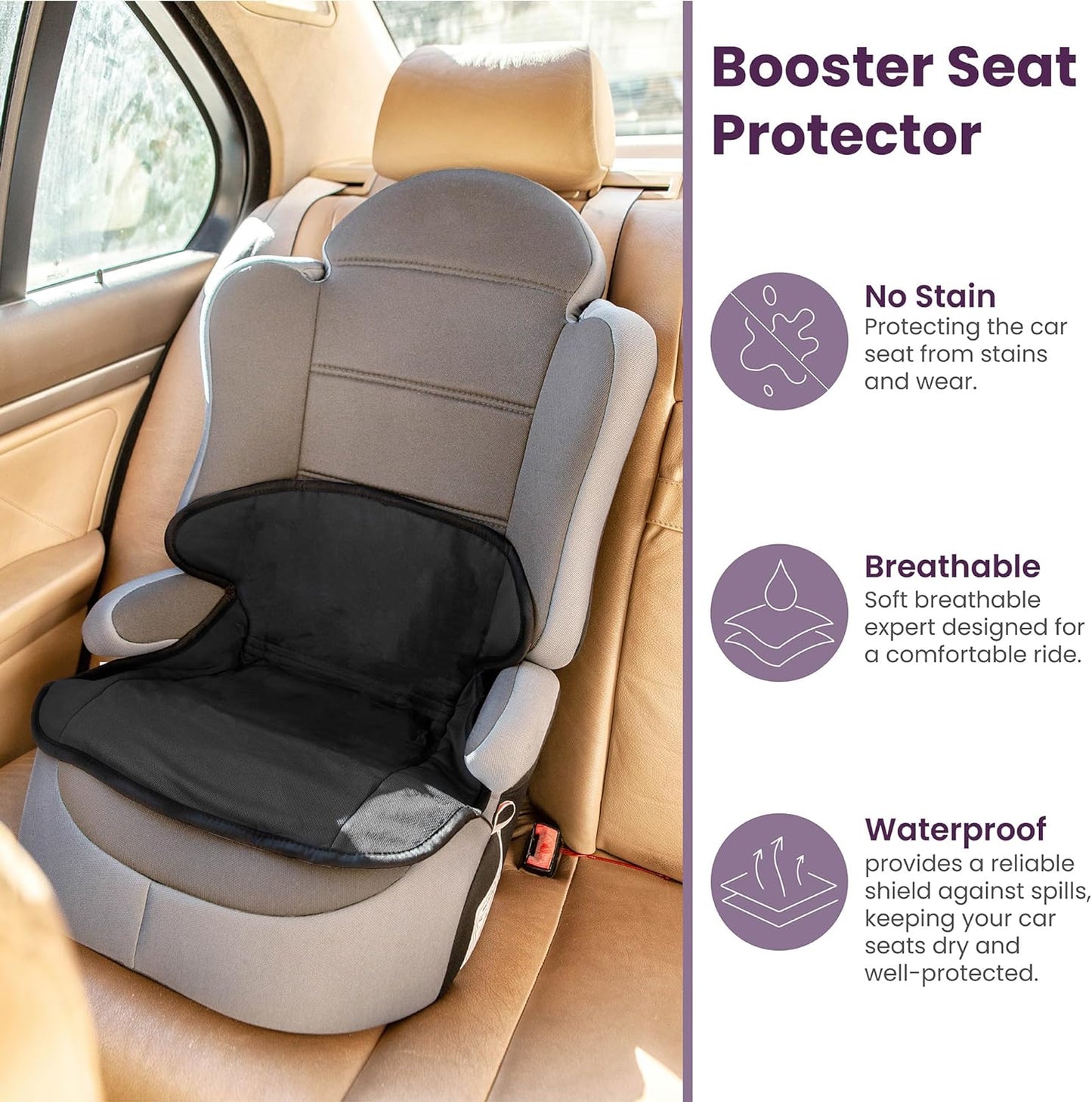 Booster Seat Protector, No Buckle Hole - Navy Lynmark