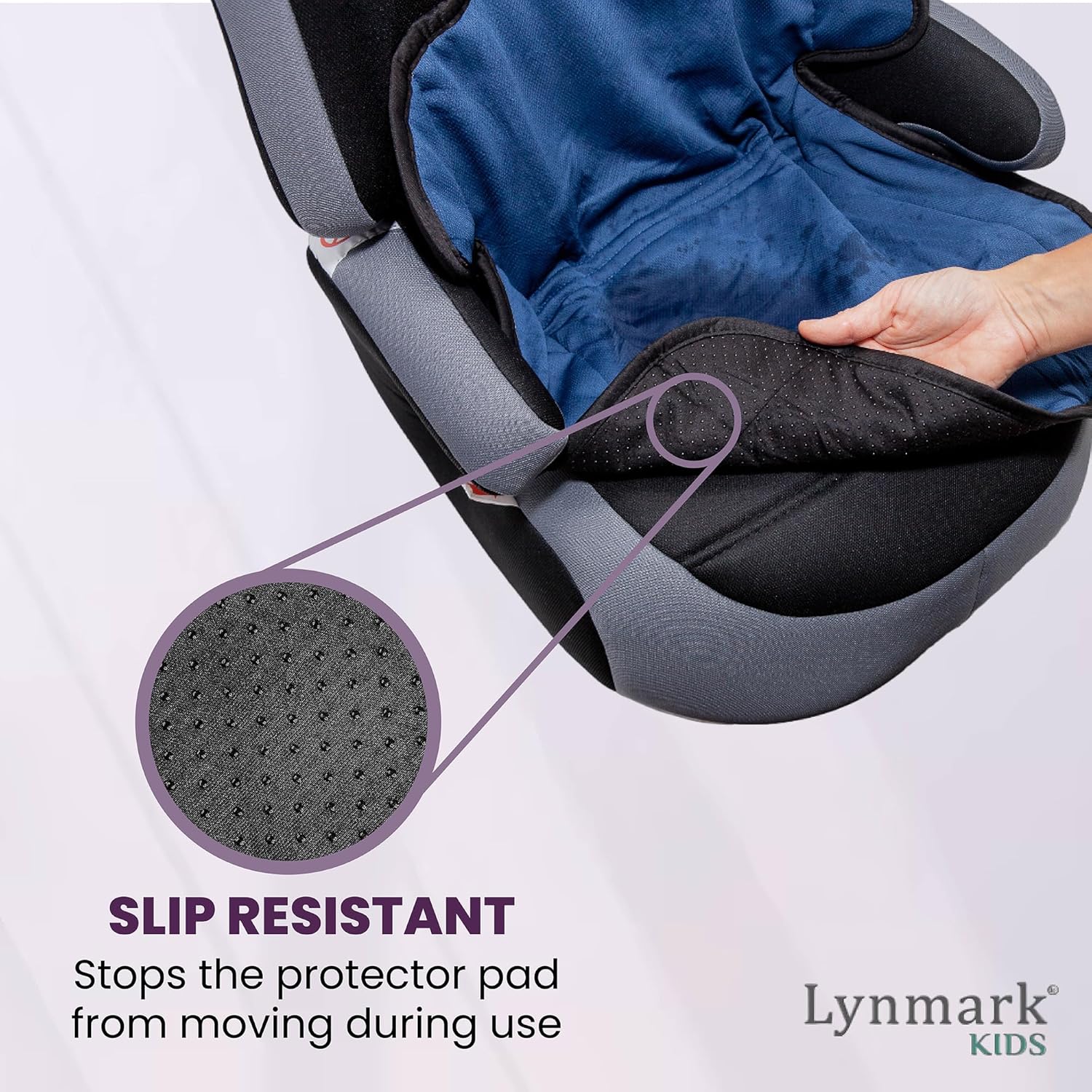 Booster Seat Protector, No Buckle Hole - Navy Lynmark