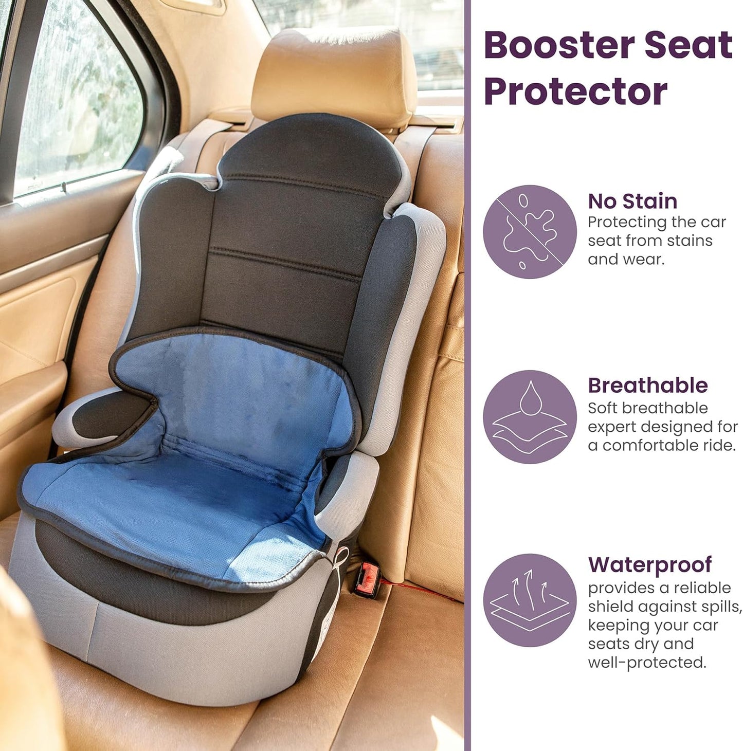 Booster Seat Protector, No Buckle Hole - Navy Lynmark