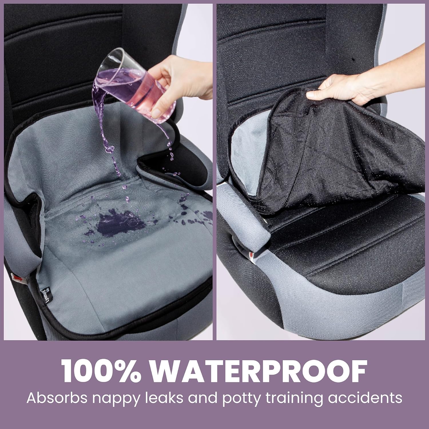 Booster Seat Protector, No Buckle Hole - Grey Lynmark