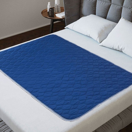 Double Size Bed Pad Without Tucks - Anti-Stain Navy Lynmark