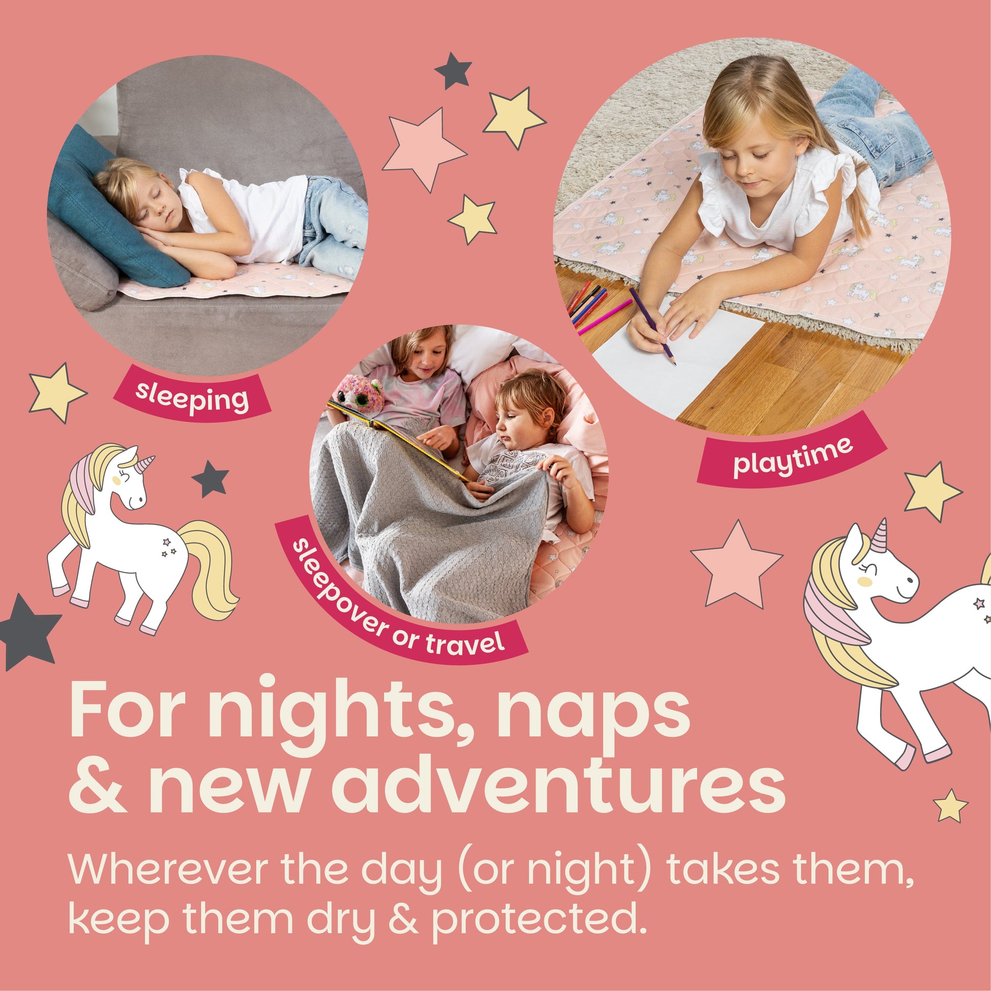 Potty Training Bed Pad Without Tucks - Unicorn Lynmark