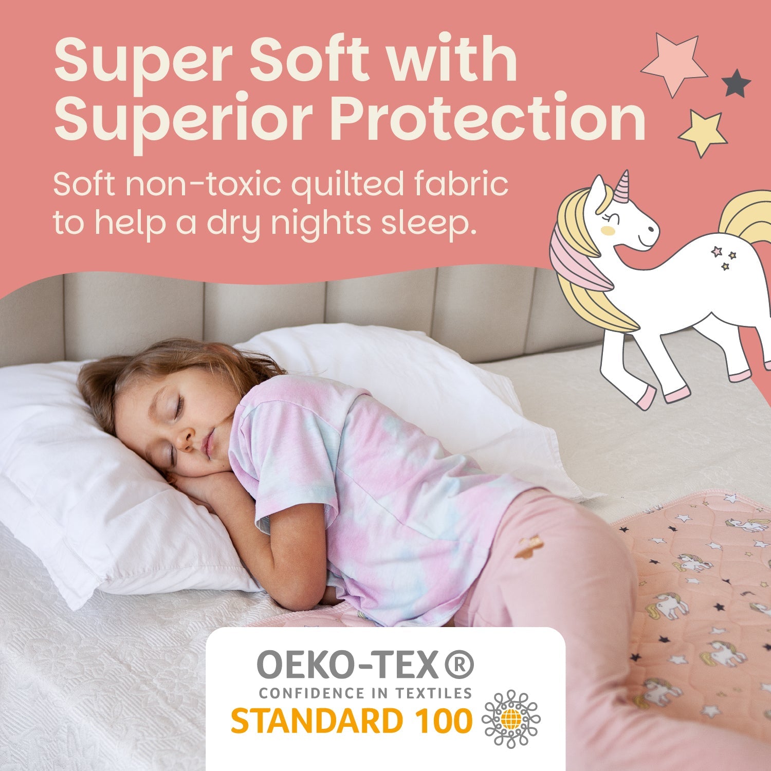 Potty Training Bed Pad Without Tucks - Unicorn Lynmark
