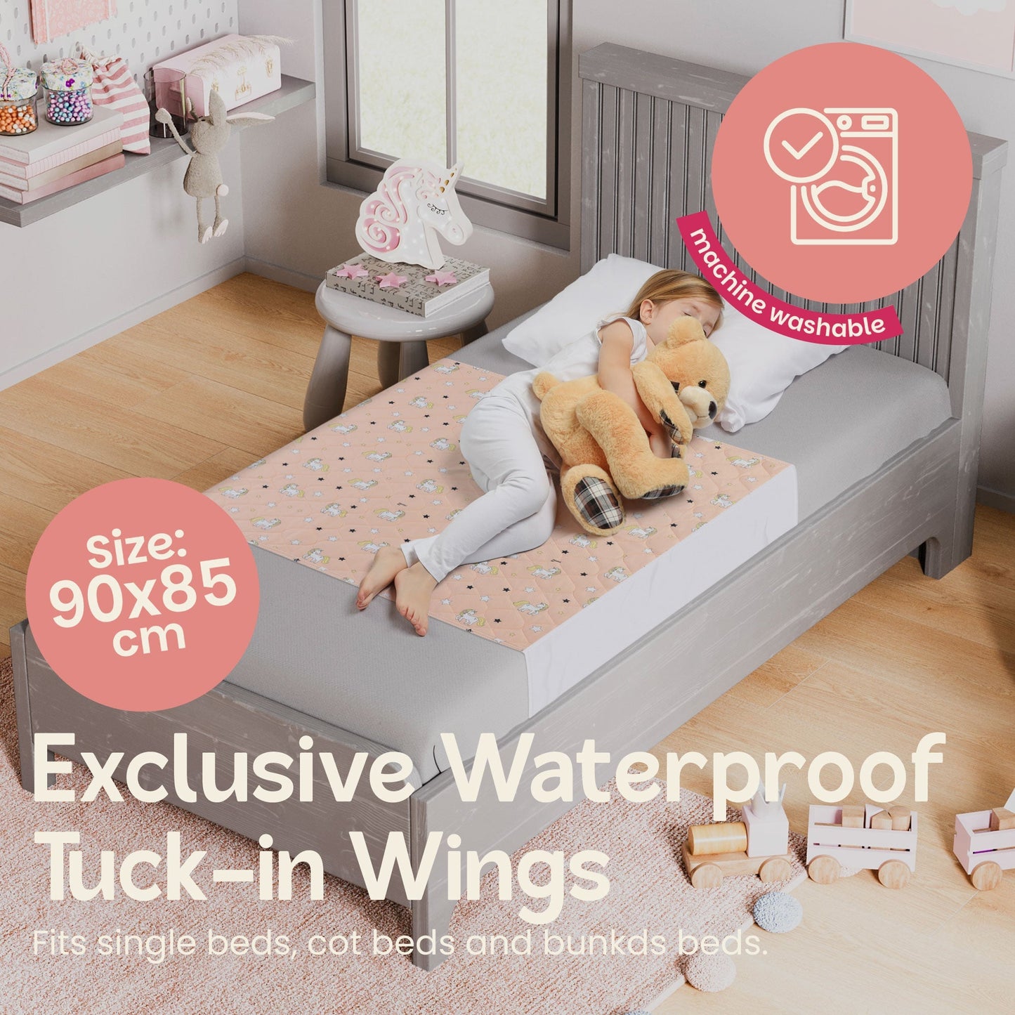 Potty Training Bed Pad With Tucks - Safari Lynmark