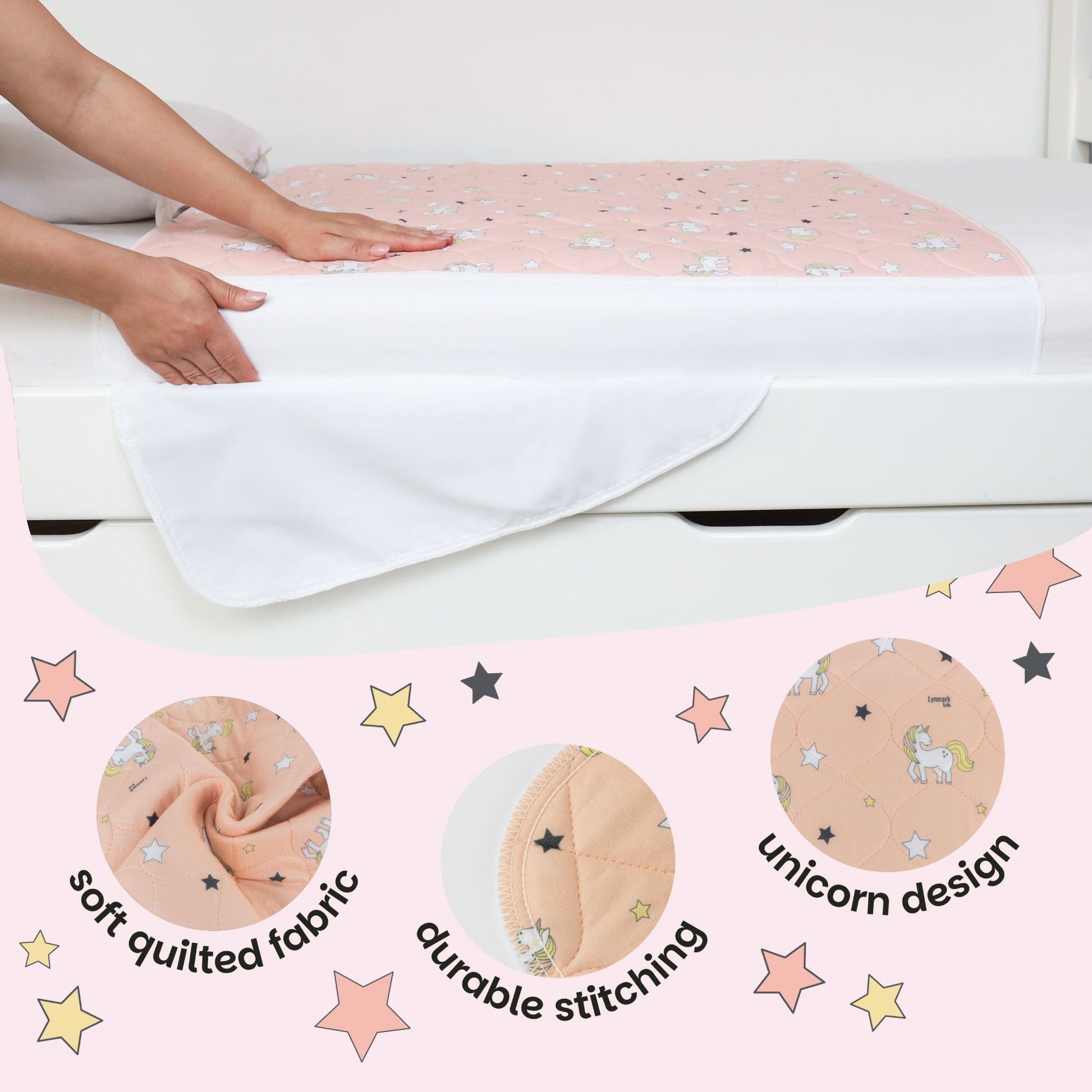 Potty Training Bed Pad With Tucks - Safari Lynmark