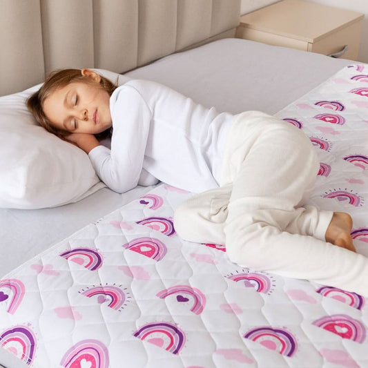 Potty Training Bed Pad For Toddler & Single Size Bed - Rainbow Lynmark