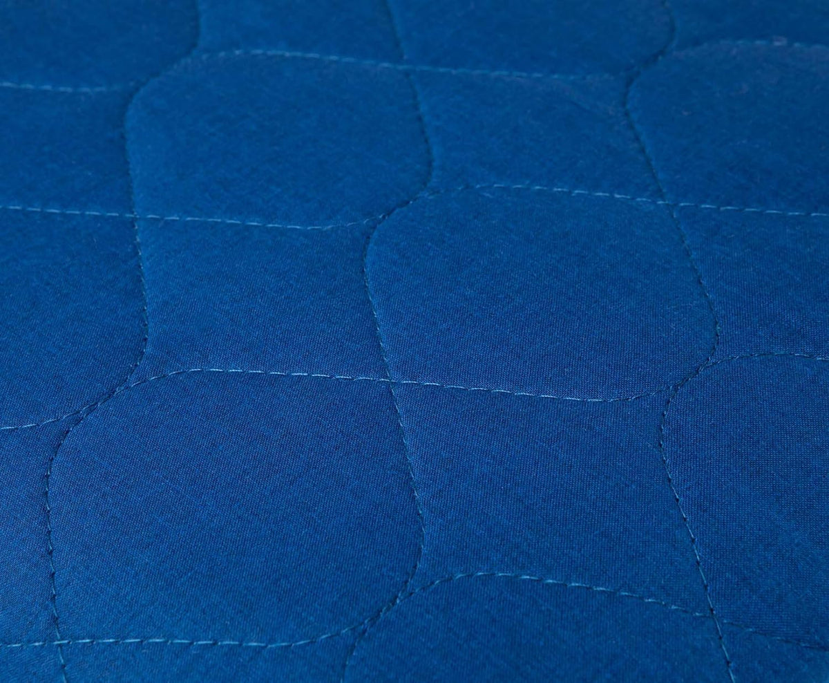 Double Size Bed Pad With Tucks - Anti-Stain Navy Lynmark