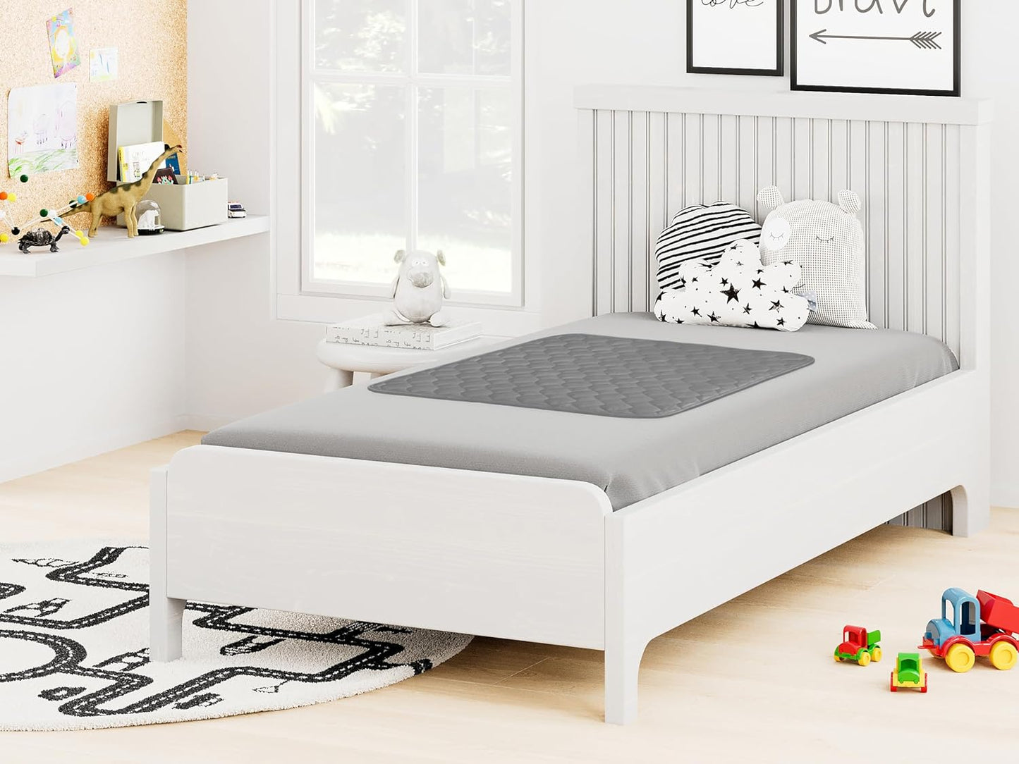Potty Training Bed Pad For Toddler & Single Size Bed - Grey Lynmark