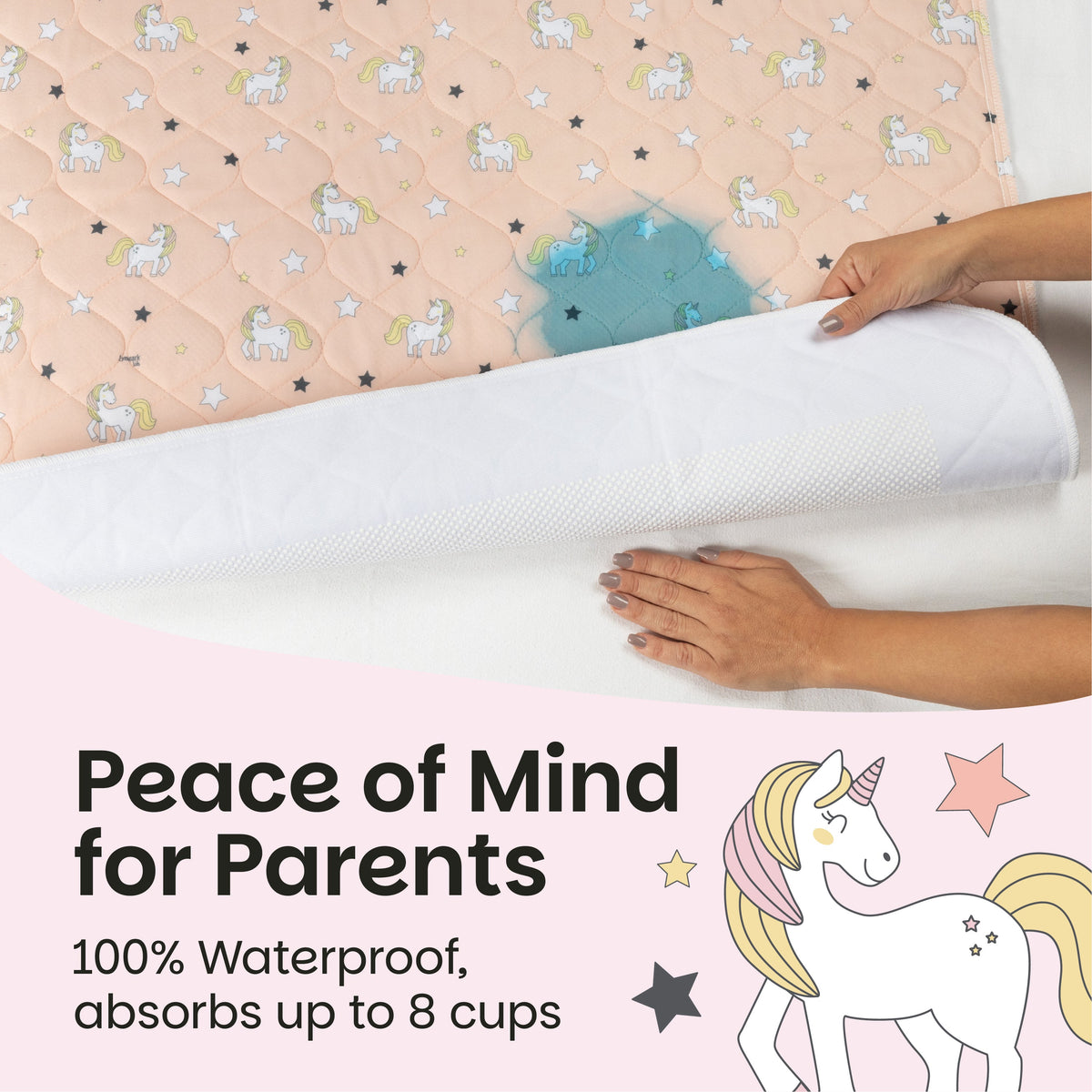 Potty Training Bed Pad Without Tucks - Unicorn Lynmark