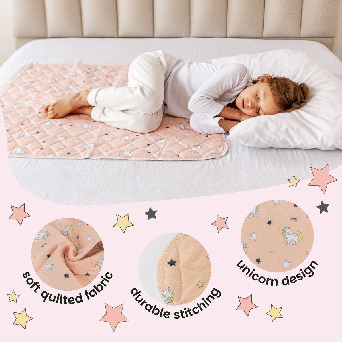 Potty Training Bed Pad Without Tucks - Unicorn Lynmark