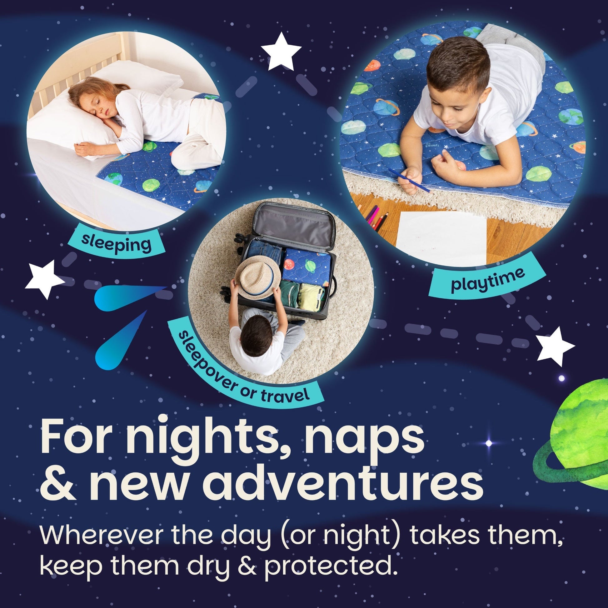 Potty Training Bed Pad With Tucks - Galaxy Lynmark