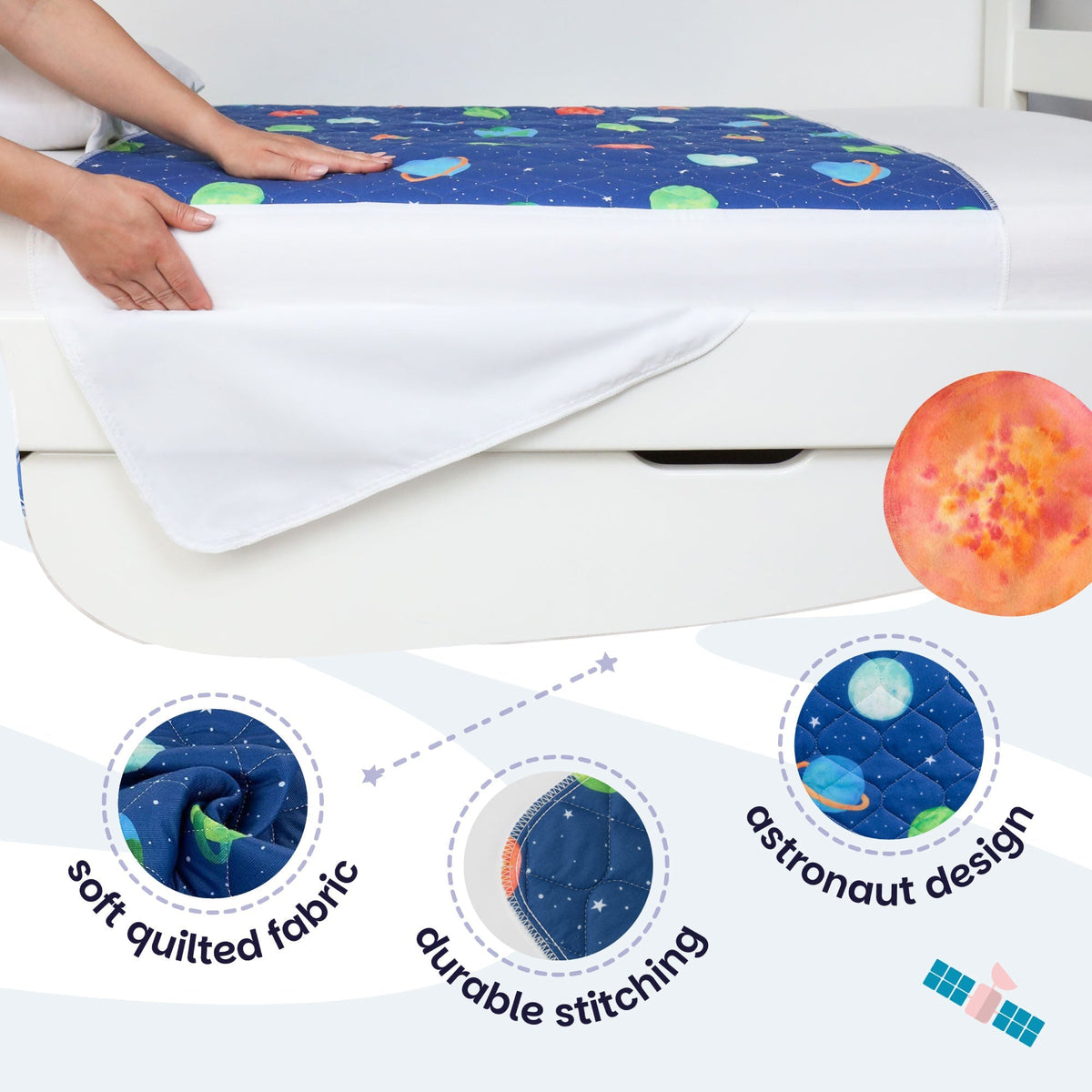 Potty Training Bed Pad With Tucks - Galaxy Lynmark