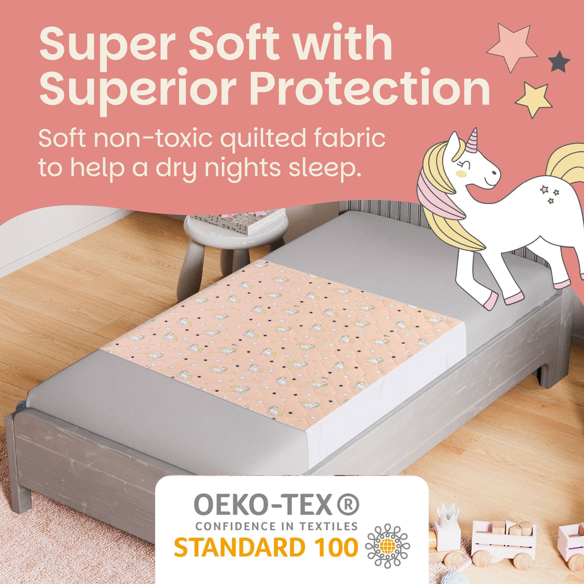 Potty Training Bed Pad With Tucks - Safari Lynmark