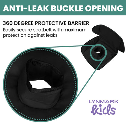 Lynmark® 2x Piddle Pads Car Seat Protector - Waterproof Soft Car Seat Liner for Potty Training Toddler and Baby - Travel-Friendly Machine Washable Mat for Spills, Nappy Leaks, Accidents - Grey & Black Lynmark