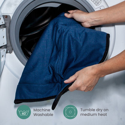 Lynmark® 2X Piddle Pads Car Seat Protector - Waterproof Soft Car Seat Liner for Potty Training Toddler and Baby - Travel-Friendly Machine Washable Mat for Spills, Nappy Leaks, Accidents- Navy & Black Lynmark