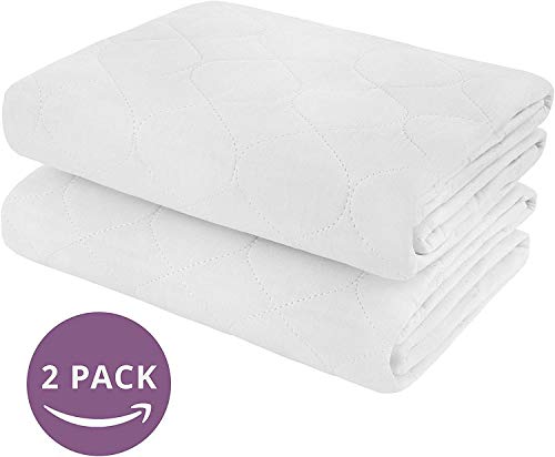Washable Bed Protector/Pad with Tucks - Pack of 2- Double Bed Size| Best Kylie Sheet Mattress Protector for Incontinence & Bed wetting | 100% Waterproof mat & Absorbs 8 Cups+ | (Double Bed Size (x2) Lynmark